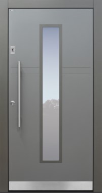 Haustür modern, grau, TOPICcore, Fingerprint, Sicherheitstür, passivhaustauglich, besser als Alu, Glas